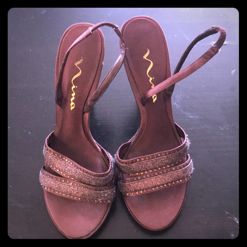 Brown Nina evening shoes